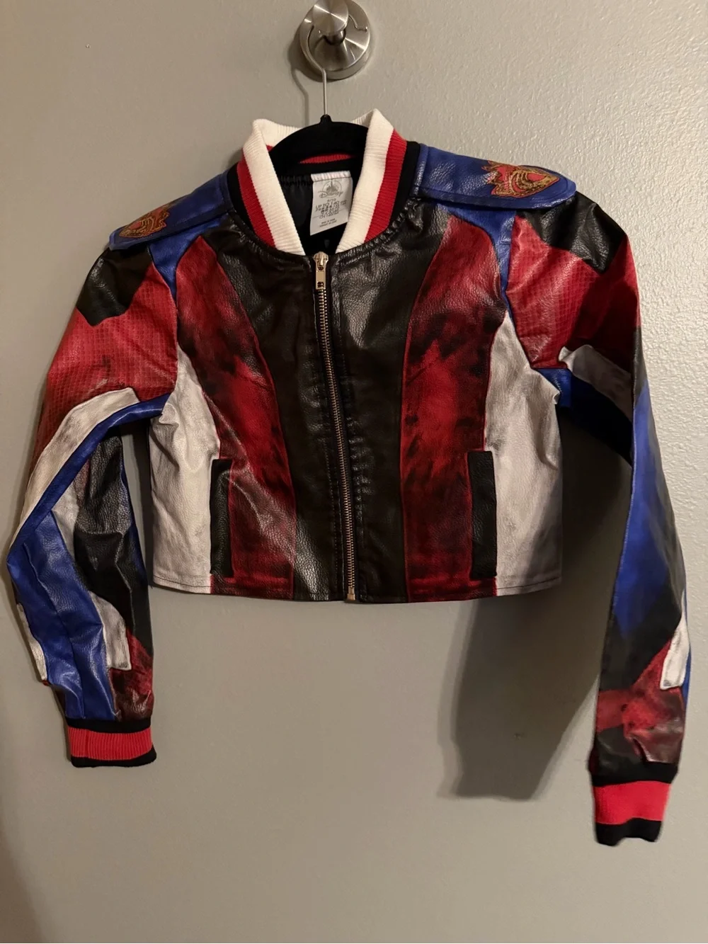 Disney Descendants Evie Faux Leather Moto Jacket Girls 9/10